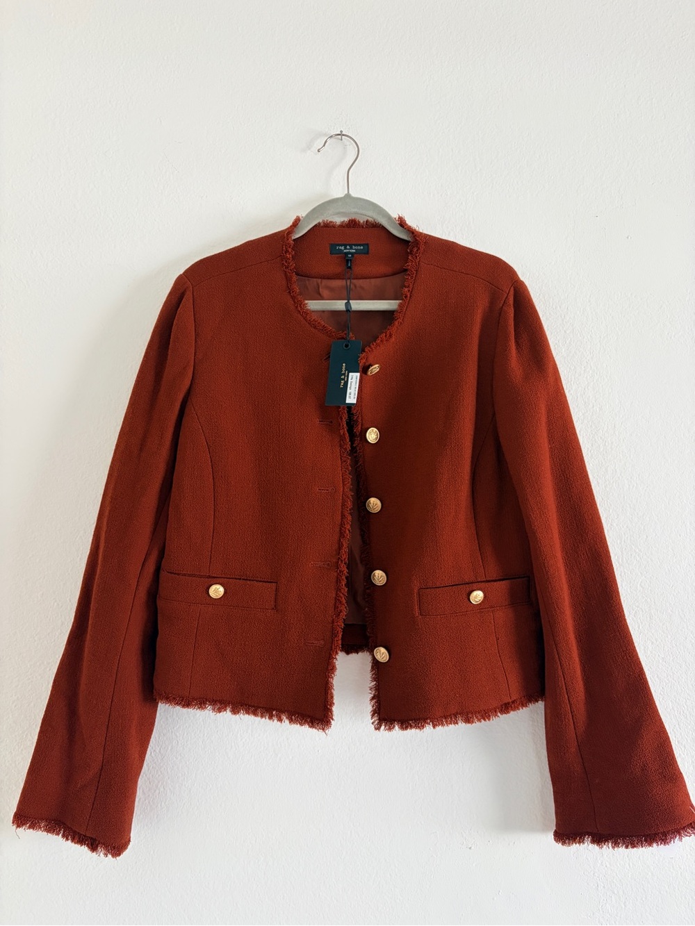 Rag and Bone Carmen Frayed Edge Tweed Jacket